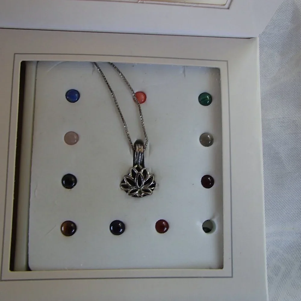 The Giving Gems Lucoral Museum Hawaii Sterling Silver Cage, Chain & 12 Gemstones - Picture 5 of 16